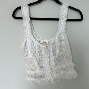 For Love & Lemons lace crop top